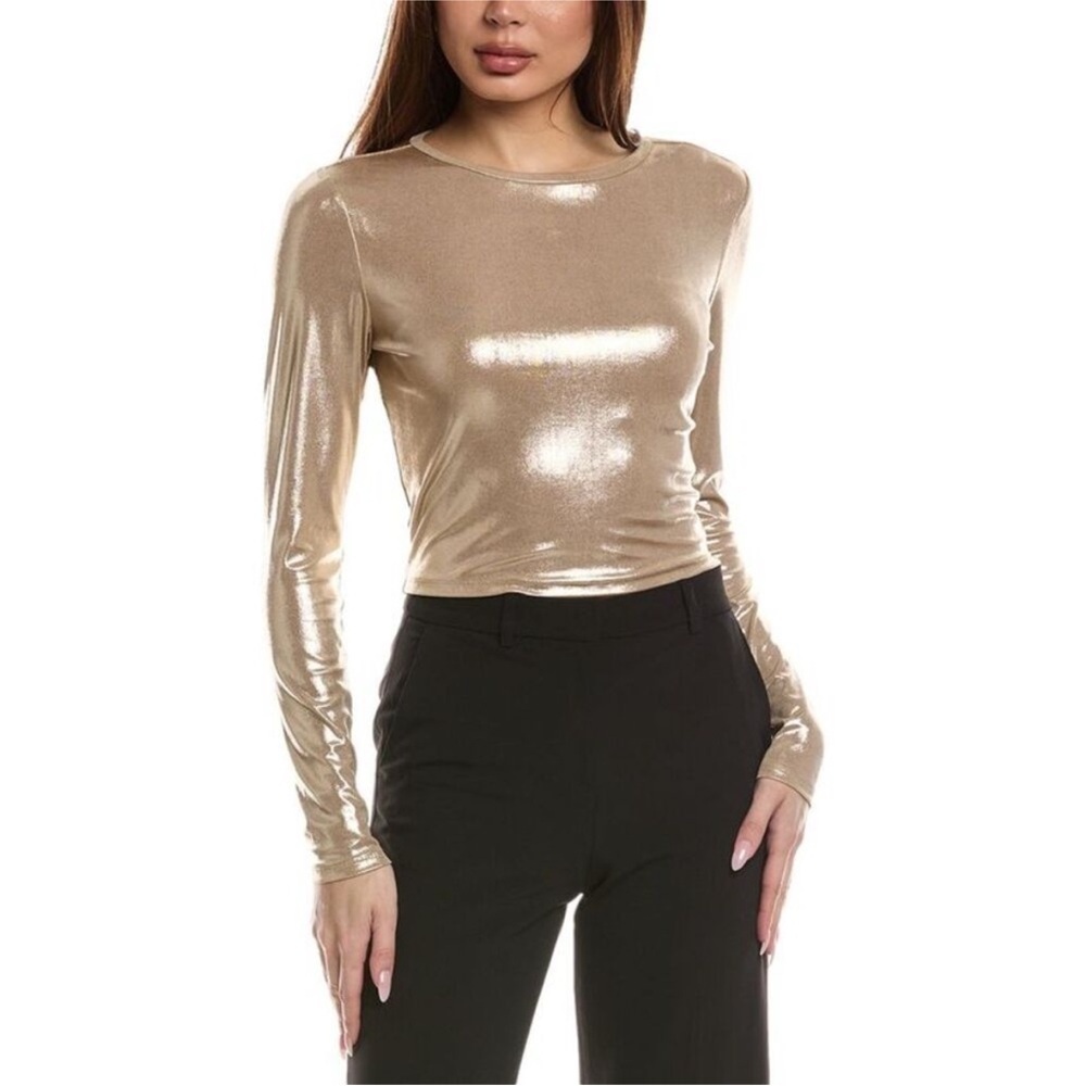 Alice + Olivia Womens Delaina Top, Metallic